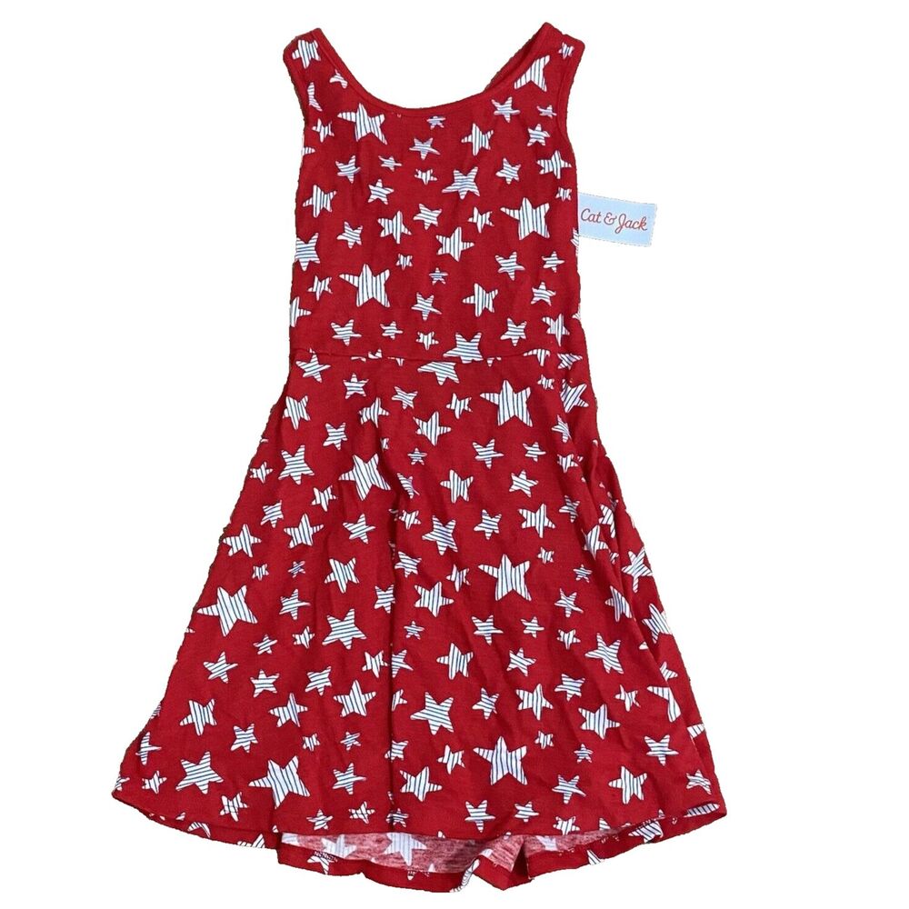 Cat & Jack Girls Dress Red S 6/6X NWT (label Says L 10/12) 20" waist